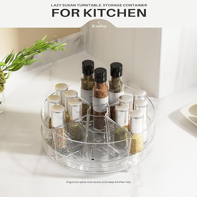 2 Pack Lazy Susan Organizer, 9 inch Rotating Storage Organizer - Image 5