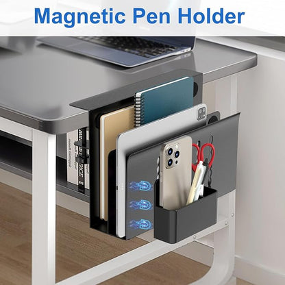 HAMOPY Desk Side Storage, 2 Tier Steel Hanging Desk Organizer - Image 7
