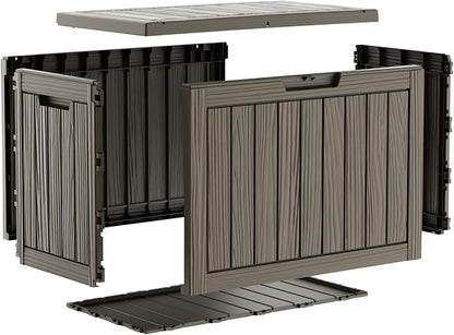 Vixzen 55 Gallon Deck Boxes Outdoor Waterproof, Lockable Resin Storage Box - Image 6
