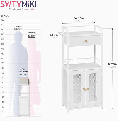 SWTYMIKI 14.57"x32.28" Bathroom Storage Cabinet – Freestanding Toilet Paper - Image 3