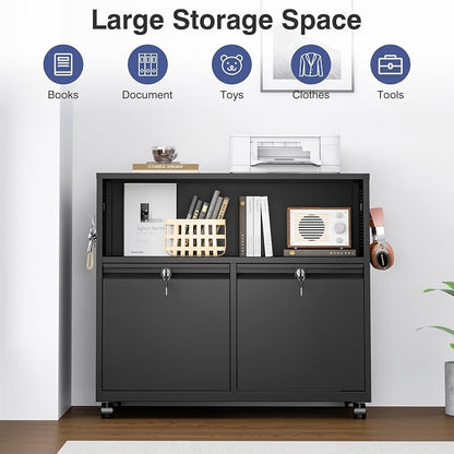 Metal File Cabinet, 2 Drawer Filing Cabinet - Image 8