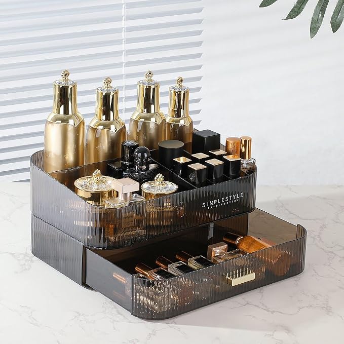 Makeup Organizer with Drawers Stackable Skincare Cosmetic Makeup organization - Image 2