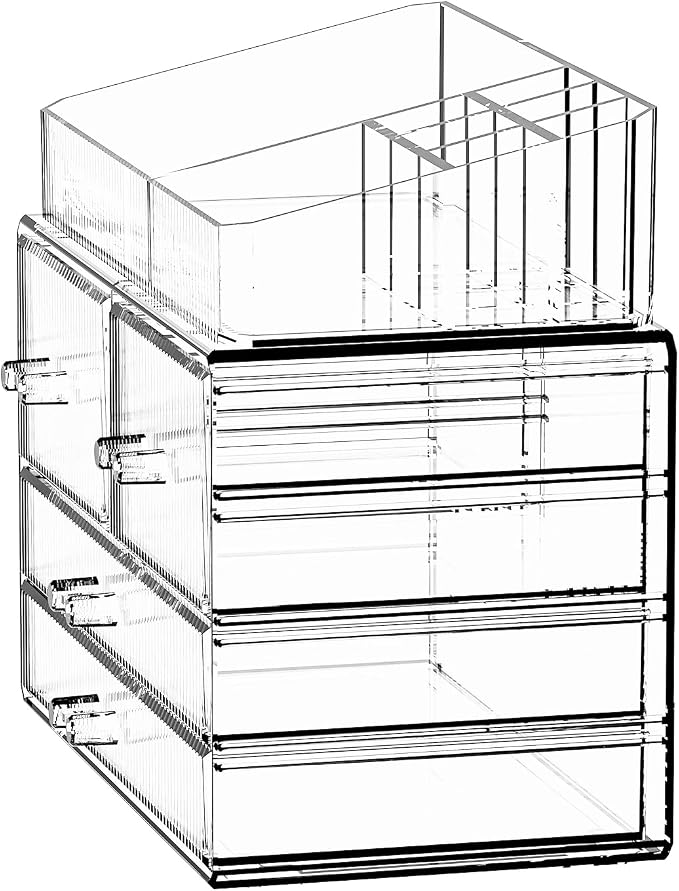 ZHIAI Stackable Storage Drawers, Acrylic Bathroom Counter Organizer Clear - Image 8