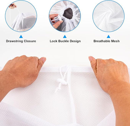 2 Pack Large Mesh Laundry Bags, Machine Washable Laundry Bag - Image 4