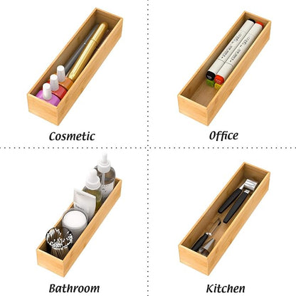 Bamboo Kitchen Drawer Organizer, Wooden Storage Box - Image 6