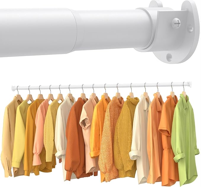 2 Pack Closet Rods for Hanging Clothes, 17-39 Inch No-Cut Stepless Adjustable by Unknown
