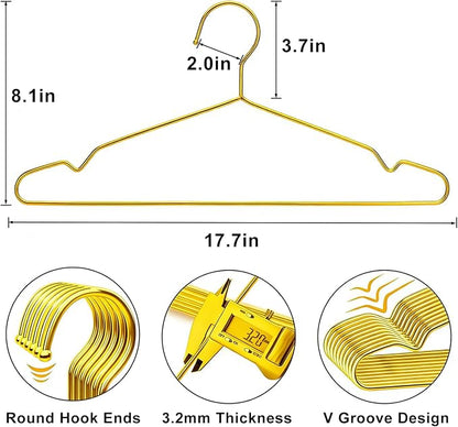 30 Pack Clothes Hangers, METLUCK Stainless Steel Gold Hangers - Image 2