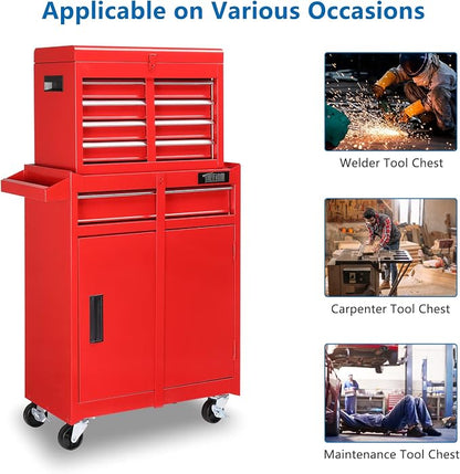 TUFFIOM 5-Drawer Rolling Tool Chest, Tool Storage Cabinet w/Drawers, Lockable - Image 9