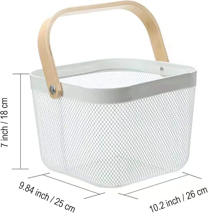 AJIODA Metal Mesh Steel Basket, Storage Organizer Basket Multi-functional - Image 4