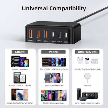 6 in 1 USB Charger, 50% Smaller Charging Station - Image 2
