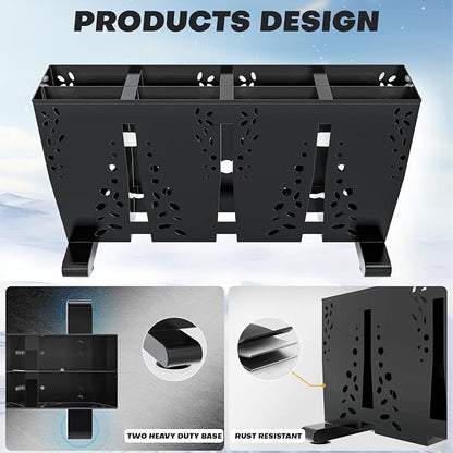 Ski Storage Rack for Garage, 4 Pair Heavy Duty Steel Freestanding Ski Storage - Image 4