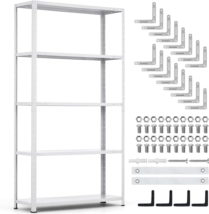 Storage Shelves, Heavy Duty Garage Storage Shelves 5-Tier Metal Shelving Unit by Unknown