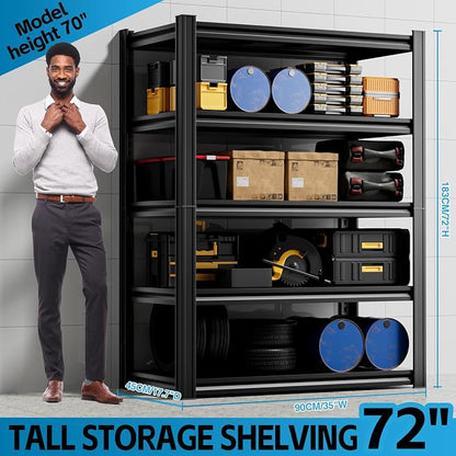 5-Tier Garage Storage Rack 35”D X 17.7”W X 72”H 2500LBS Capacity Industrial - Image 3