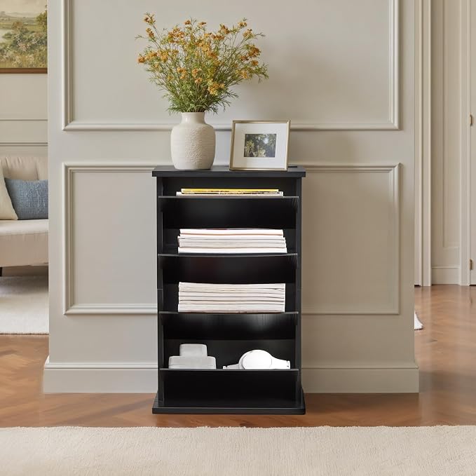 Narrow Side Table with Charging Station Slim End Table with Magazine Book - Image 7