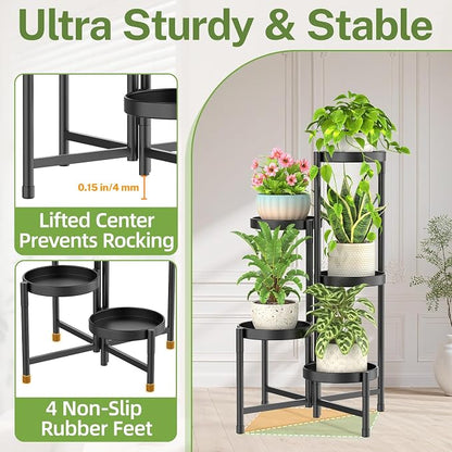 iDavosic.ly Plant Stand with Garden Tools, 5 Tier Corner Metal Flower Display - Image 8