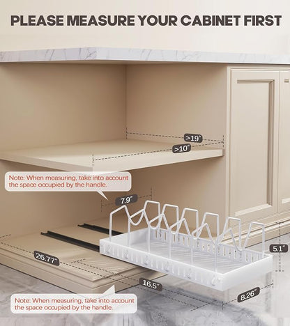 Pull Out Pots and Pans Organizer Under Cabinet, Sliding Lid Holder and Pan Rack - Image 2