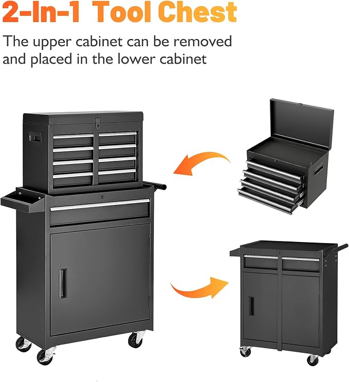 5-Drawer Rolling Tool Storage Chest Cabinet - Image 4