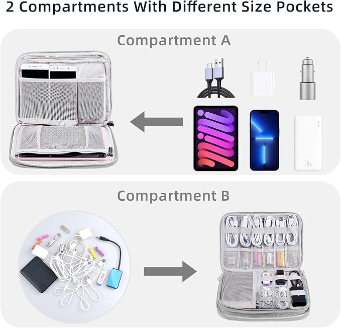 Electronics Organizer Travel Case Cord Cable Charger Organizer Bag Travel - Image 2