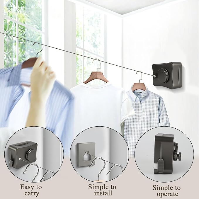 Retractable Clothesline, Retractable Outdoor Clothes Line, Heavy Duty Clothes - Image 5