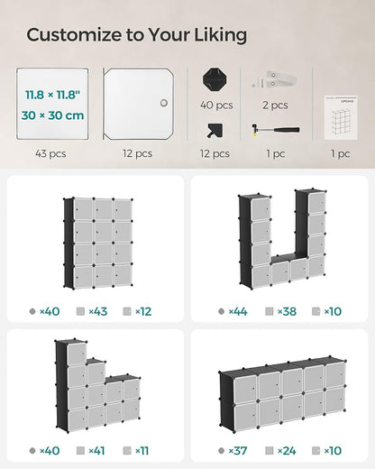 SONGMICS Cube Storage Organizer, 12-Cube Closet Storage Shelves, Modular - Image 8