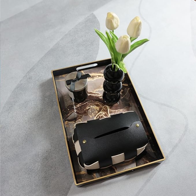 Black Marbling Decorative Tray - Image 6