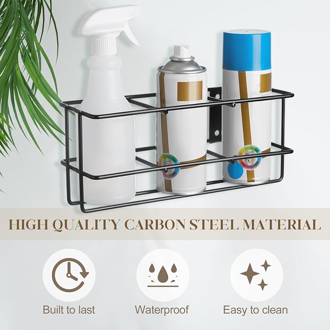 Hicarer 2 Pcs 3 Holes Spray Bottle Storage Rack Holder Wall Mount Organizer - Image 3