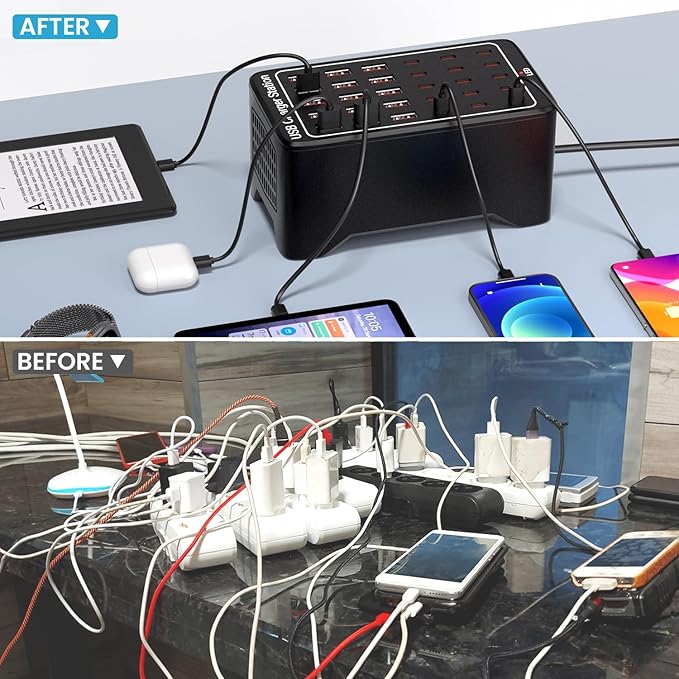 USB C Charging Station for Multiple Devices, 150W 30 Ports Charger Block for - Image 3