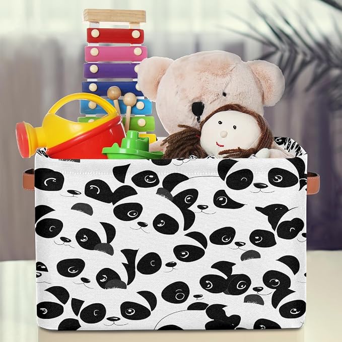 Pardick Cute Panda Animal Basket Storage Bins Large Fabric Toys Storage Cube Box - Image 3