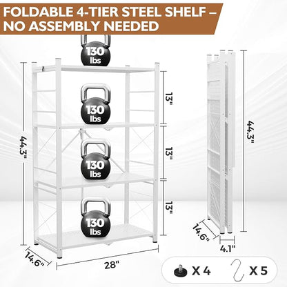 EAGLE PEAK 4-Tier Foldable Greenhouse Shelf, Heavy Duty Metal Storage Rack - Image 3
