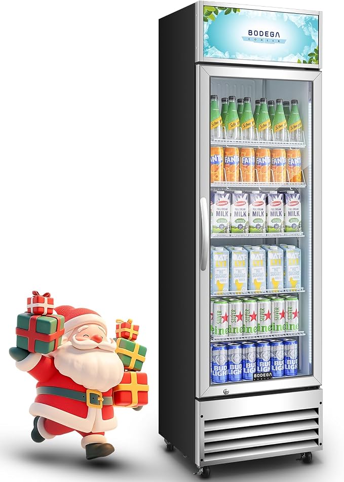 BODEGACOOLER Commercial Merchandiser Refrigerator, 12.5 Cu.Ft Glass Door by BODEGA