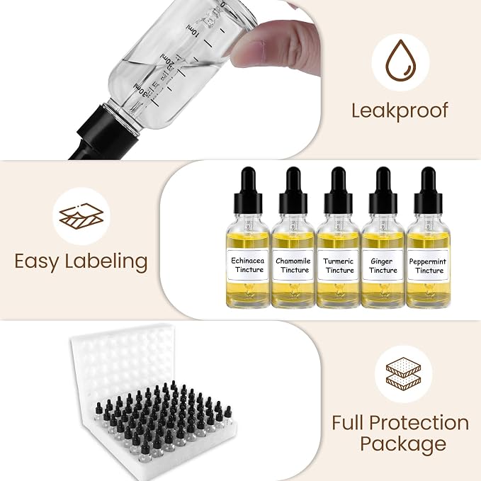 63 Pcs 1oz Clear Glass Dropper Bottles - Image 6
