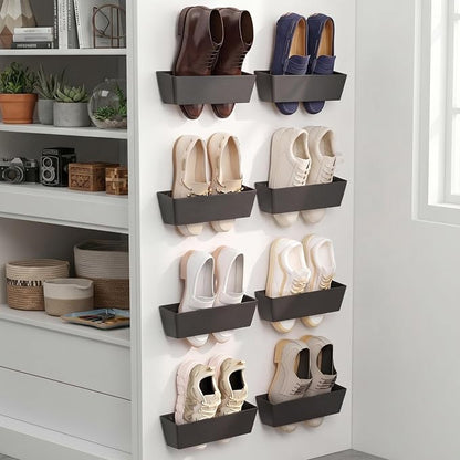 Novabright 8 Pack Wall Mounted Shoes Rack Storage by Unknown