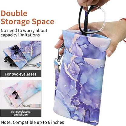 Double Eyeglass Case Soft Dual Glasses Case - Image 6
