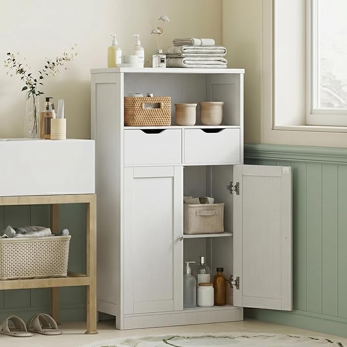 Vongrasig Bathroom Storage Cabinet, 42.5" H Freestanding Floor Cabinet | Wooden by Vongrasig