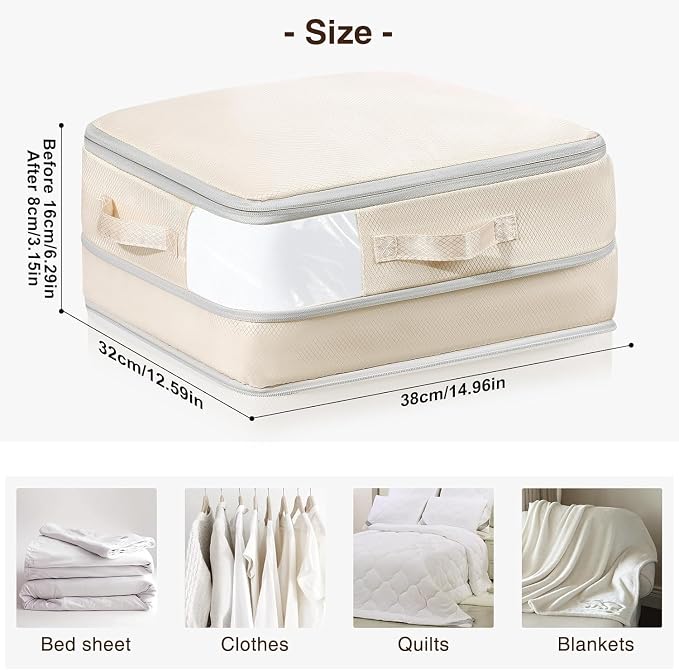 DIMJ Clothes Storage Bag 6 Pack, 19L Compression Storage Bags - Image 2