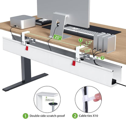 KEEGH Extra Large 48" Under Desk Cable Management Tray - Image 3