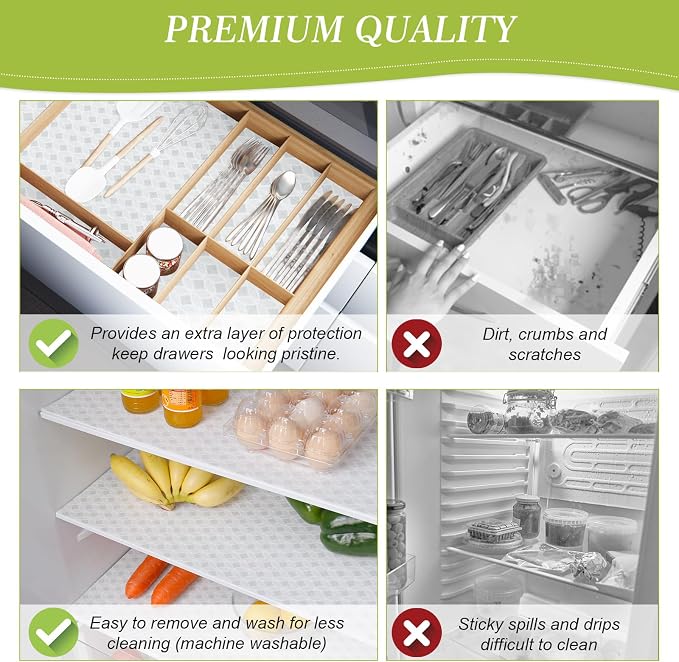 Cooyes Refrigerator Liners 17.7" x 24", Absorbent Strong Grip Fridge Liners - Image 7
