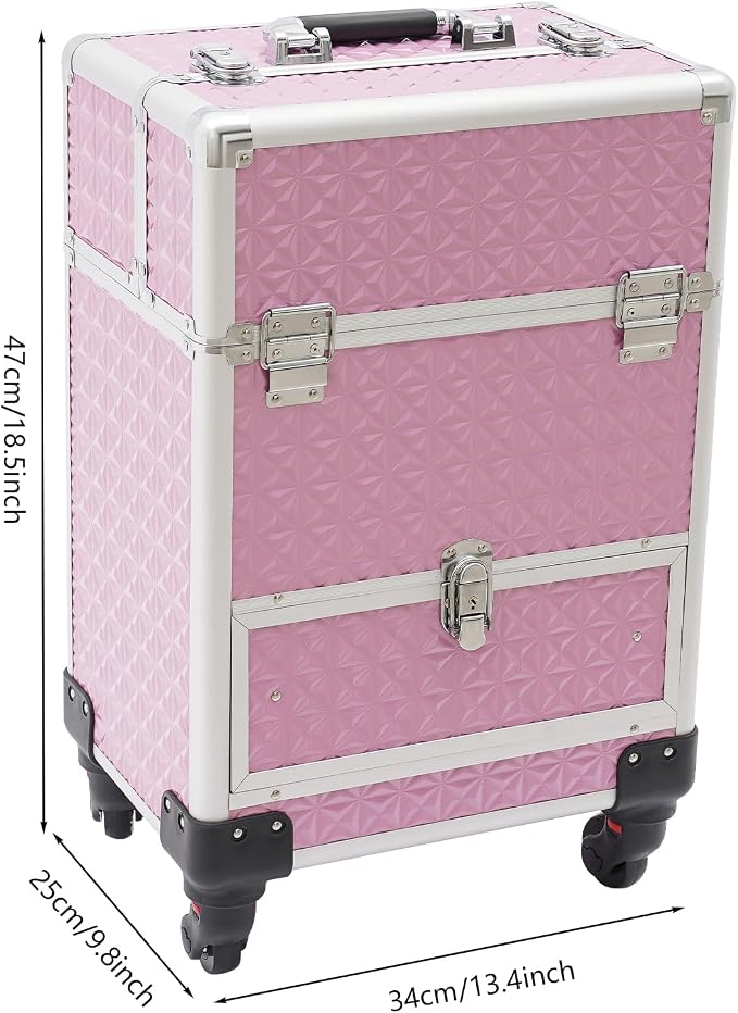 Professional Rolling Makeup Train Case - Image 4