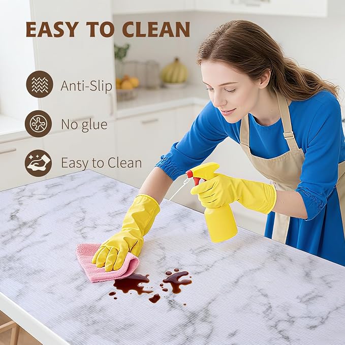 Shelf Liners for Kitchen Cabinets 17in x 30FT, Non Adhesive Drawer Liner Marble - Image 4