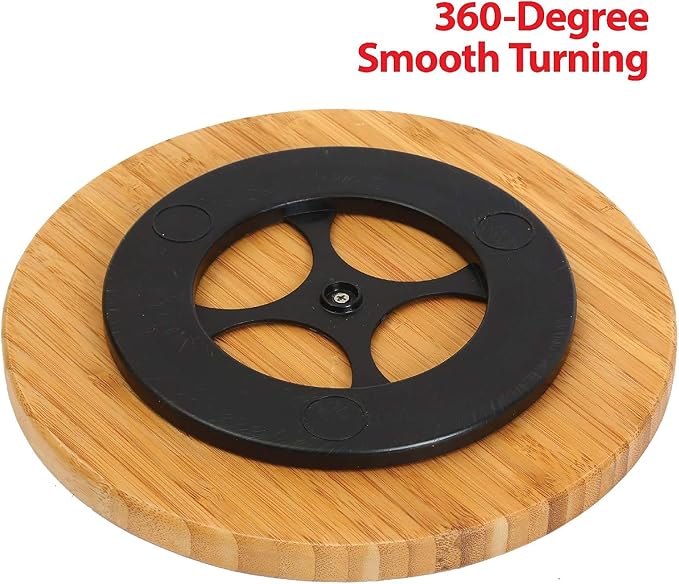 YBM HOME Bamboo Lazy Susan Single Turntable - Image 2