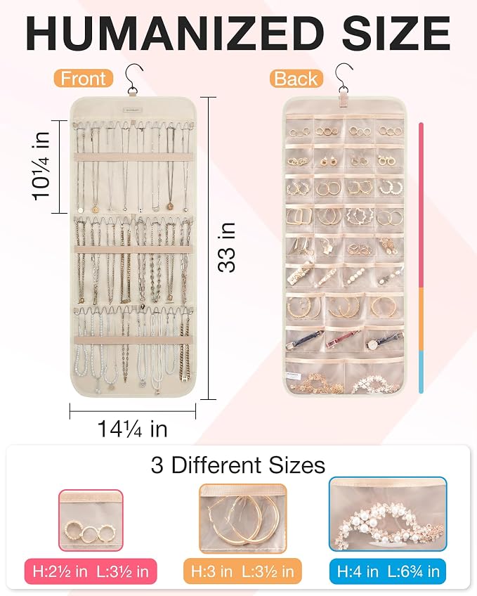 BAGSMART Hanging Jewelry Organizer Storage Roll - Image 5