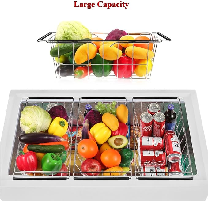 Orgneas Expandable Chest Freezer Basket, Stainless Steel Hanging Deep Freezer - Image 4