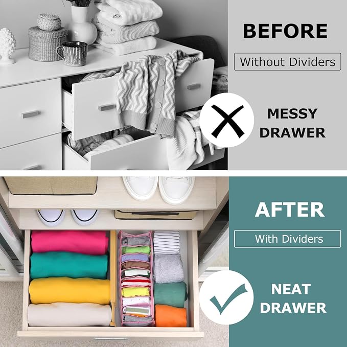 Lzerking Kitchen Drawer Dividers 4 Pack, Adjustable Bamboo Drawer Organizer - Image 6