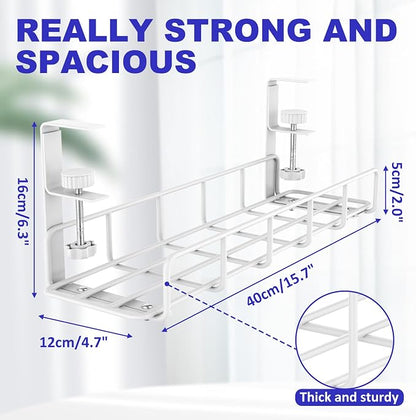 Under Desk Cable Management Tray, 31.5'' No Drill Heavy Duty Steel Cable Tray - Image 6