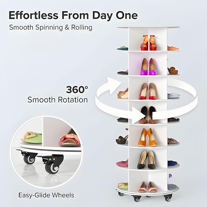 7-Tier Rotating Shoe Organizer - Image 5