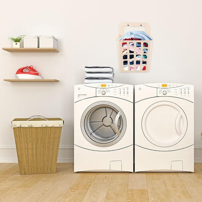 Alipis Foldable Hanging Laundry Basket 14.56X9.05X5.11In Plastic Laundry Hamper - Image 4