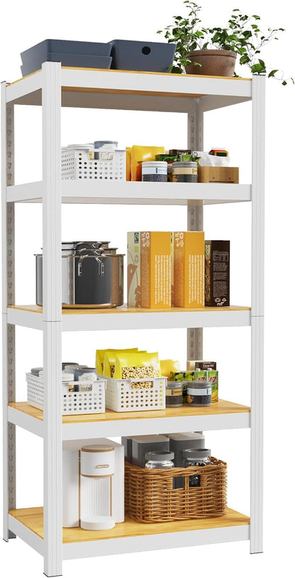 5 Tier Storage Shelves White Metal Garage Shelving 24"W x 16"D x 60"H | Heavy by VDEVY