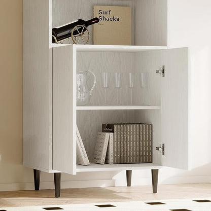 TUSY 70.9“ H Bookcase with Doors, 6-Tier Bookshelf with Open Shelf, Display - Image 5