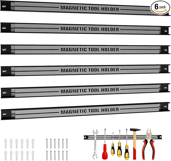 18" Magnetic Tool Holder Strip, 6 Pack Magnet Bar by TOOLSEMPRE