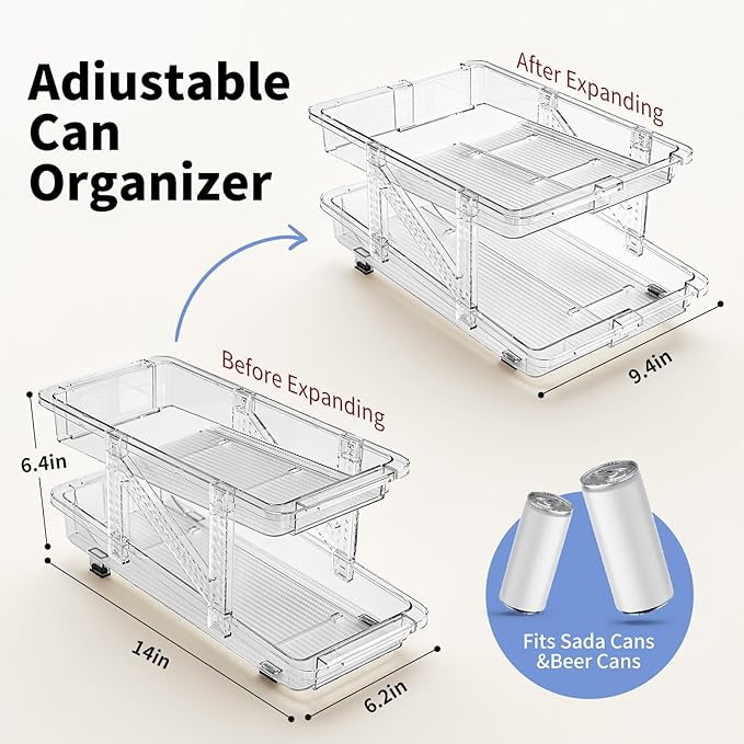 Drink Organizer for Fridge Soda Holder for Refrigerator Can Dispenser, - Image 3